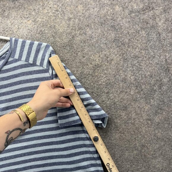 John Varvatos USA Shirt Mens Large Gray Stripe Short Sleeve Crewneck Cotton - Picture 3 of 9